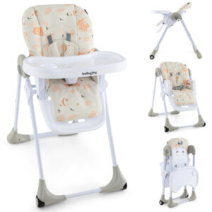 3-In-1 Convertible Baby High Chair for Toddlers-Beige - Color: White