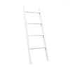 4-Tier Wall Leaning Ladder Shelf Stand-White - Color: White