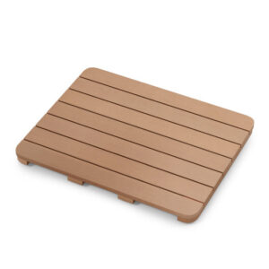 Waterproof HIPS Bath Spa Shower Mat with Non Slip Foot Pads-Brown - Color: Brown