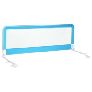 59 Inch Folding Breathable Baby Bed Rail Guard with Safety Strap-Blue - Color: Blue