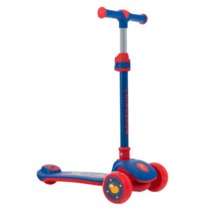 Folding Kids Scooter with Extra Wide Deck and LED Lighted PU Wheels-Blue - Color: Blue