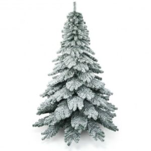 7.5 Feet Snow Flocked Artificial Christmas Tree - Color: Green - Size: 7.5 ft