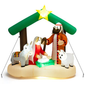 6.7 Feet Christmas Inflatable Nativity Scene with LED Lights - Color: Multicolor