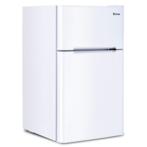 3.2 cu ft. Compact Stainless Steel Refrigerator-White - Color: White