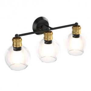 Modern 3-light Bubbled Glass Vanity Light - Color: Black