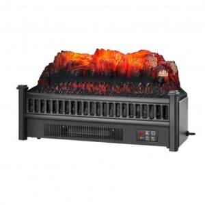 1400W Electric Fireplace Log Heater with Adjustable Flame Brightness-Black - Color: Black - Size: 22.5 inches