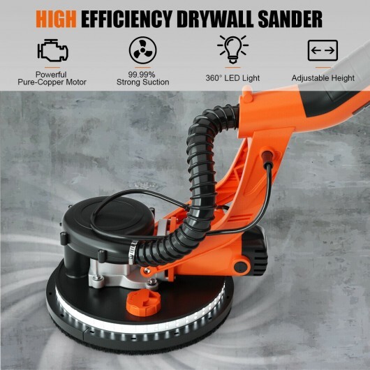 Electric Foldable Drywall Sander 750W Variable Speed - Color: Orange - Image 6