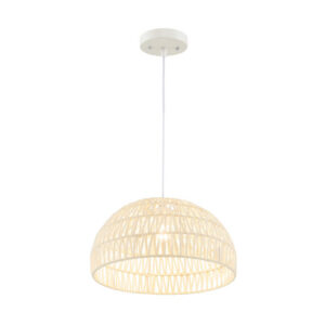 Farmhouse Rattan Pendant Lights with Adjustable Hanging Rope-Beige - Color: Beige