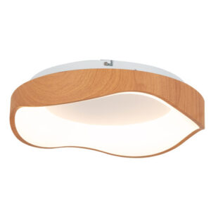 24W Modern LED Mount Ceiling Light with Wood Pattern and Metal Frame-Brown - Color: Brown