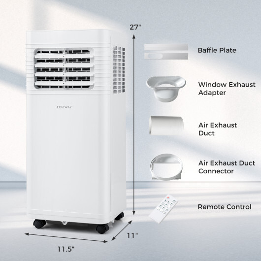 9000 BTU Portable Air Conditioner 3 in 1 AC Unit with Fan and Dehumidifier - Color: White - Size: 9000 BTU - Image 5