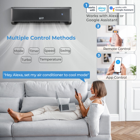 Energy Star Certified 17000 BTU 21 SEER2 208-230V Mini Split Air Conditioner and Heater Gray Wifi Enabled - Color: Gray - Image 3