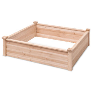 Wooden Square Garden Vegetable Flower Bed - Color: Natural