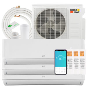 27000 BTU 3 Zone 22 SEER2 Mini Split AC with Heat Pump-9K + 9K + 9K - Color: White - Size: 9K + 9K + 9K