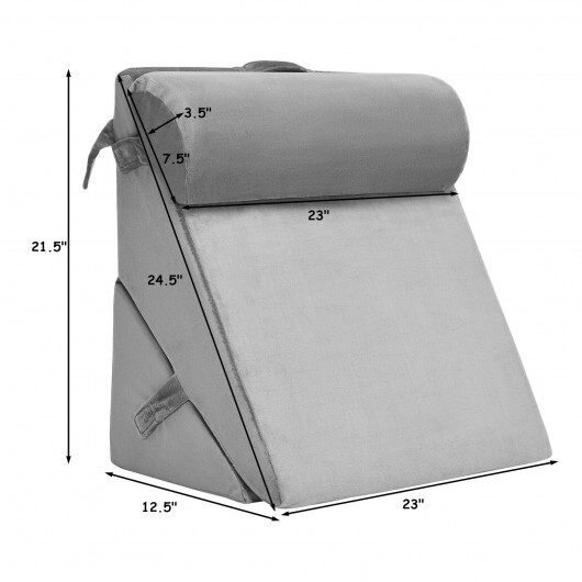 Adjustable Neck Back Support Memory Foam Headrest-Gray - Color: Gray - Image 4