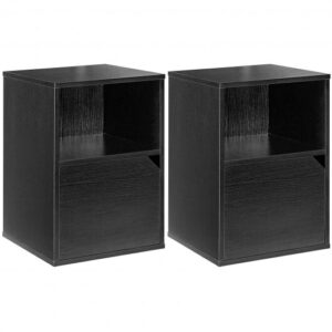 Set of 2 Nightstands Side End Table for Living Room-Black - Color: Black