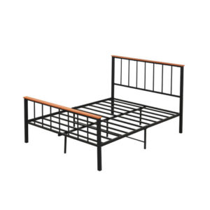 Full/Queen Bed Frame with Headboard and Footboard-Full Size - Color: Black - Size: Full Size