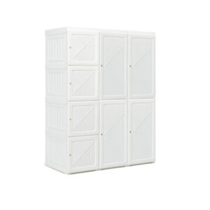 Foldable Closet Clothes Organizer with 12 Cubby Storage - Color: White - Size: 8 Cubes
