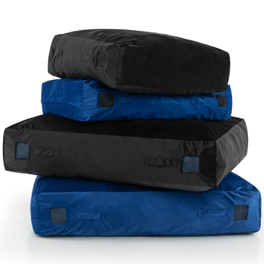 57 x 57 Inch Crash Pad Sensory Mat with Foam Blocks and Washable Velvet Cover-Black - Color: Black - Image 2