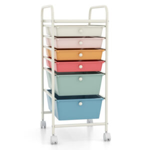 6 Drawers Rolling Storage Cart Organizer-Macaron - Color: Macaron