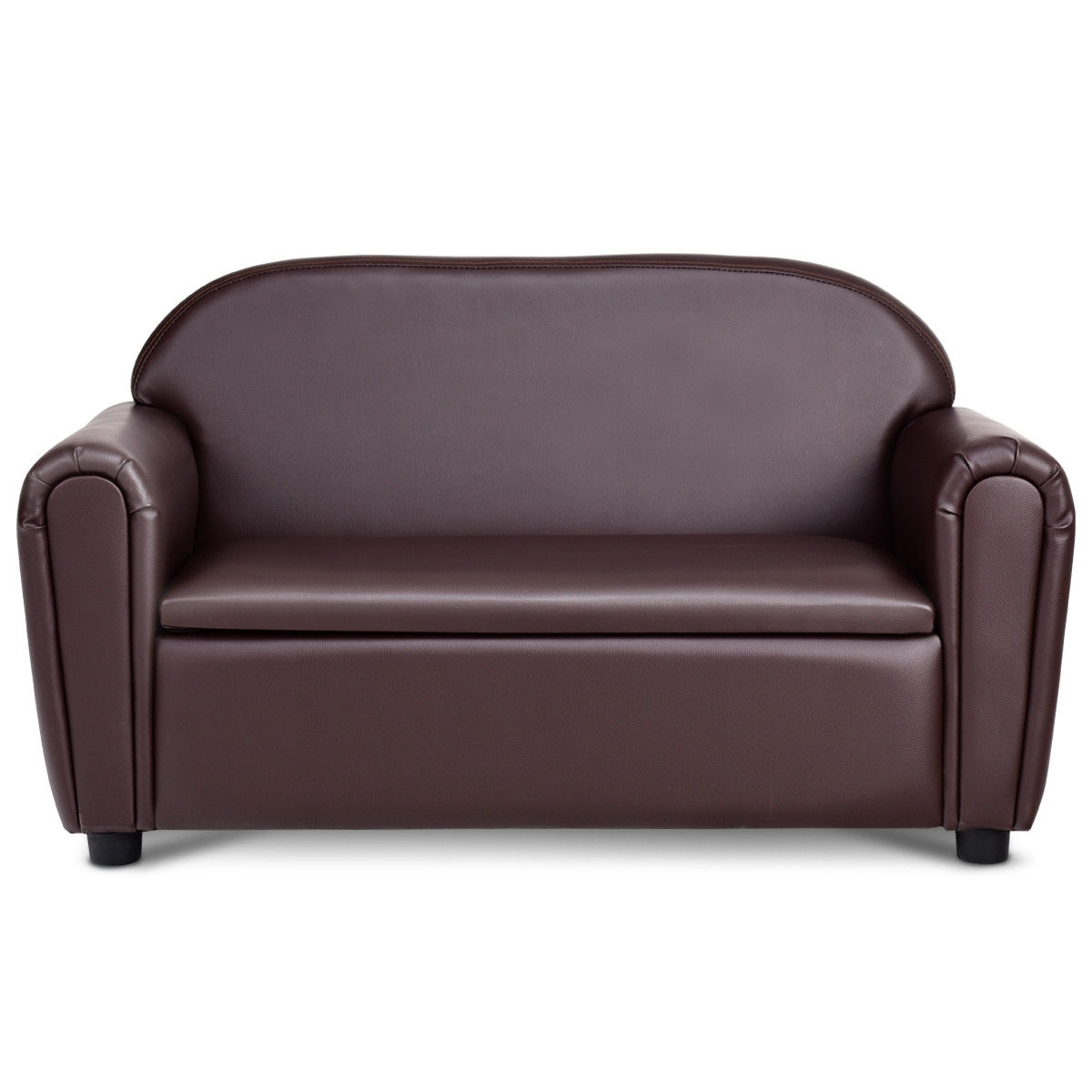 Kids Sofa Armrest Chair with Storage Function - Color: Brown