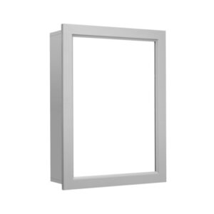 Wall-Mounted Mirrored Medicine Cabinet-Gray - Color: Gray