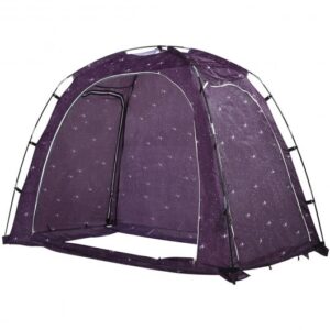 Bed Tent Indoor Privacy Play Tent on Bed with Carry Bag - Color: Purple