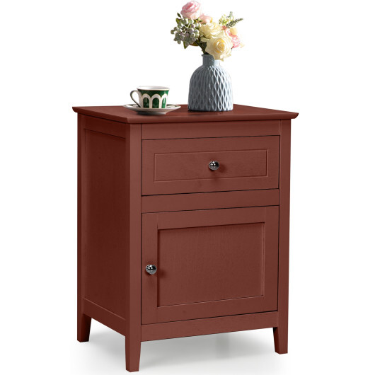 2-Tier Accent Table with Spacious Tabletop-Cherry - Color: Walnut