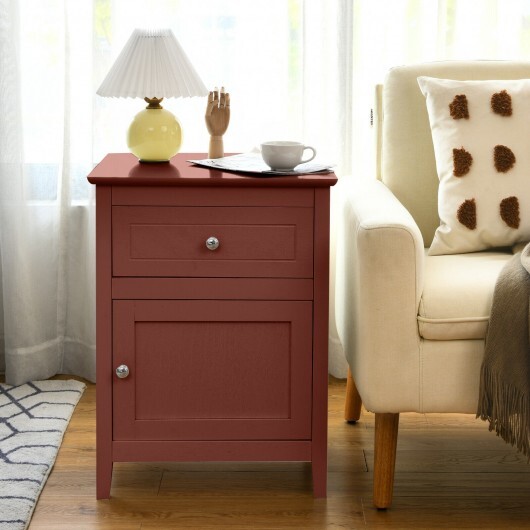 2-Tier Accent Table with Spacious Tabletop-Cherry - Color: Walnut - Image 2