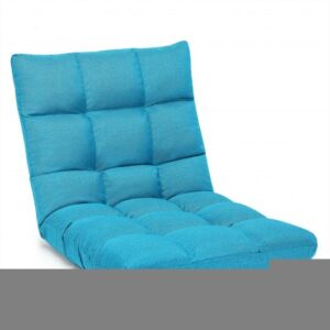 14-Position Adjustable Folding Lazy Gaming Sofa-Light Blue - Color: Light Blue