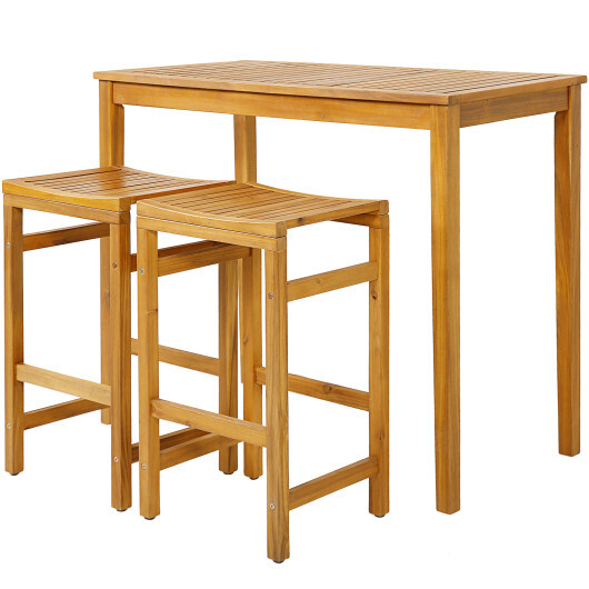 30-Inch Height Bar Chair with Saddle Shaped Seat and Sturdy Footrest-Set of 2 - Color: Natural - Image 4