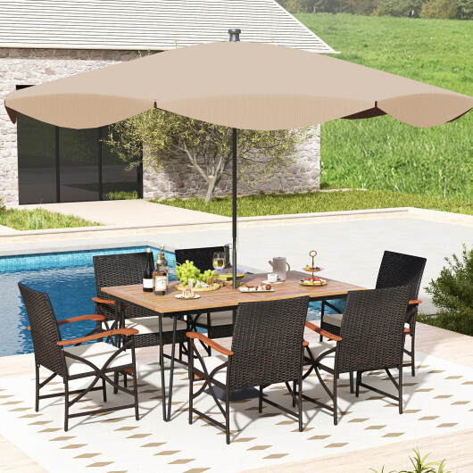 7 Pieces Outdoor Dining Furniture Set for Porch Backyard Garden Poolside - Image 2