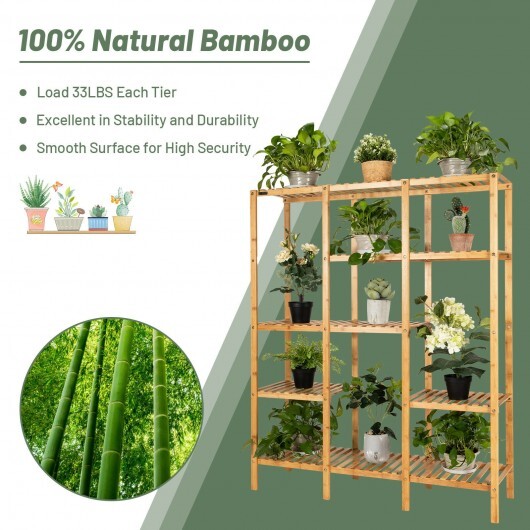Multifunctional Bamboo Shelf Storage Organizer Rack - Color: Natural - Image 5