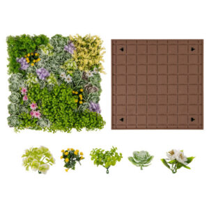 20" x 20" 3D Hanging Succulents with 10 Types of Mixed Faux Plants for Balcony Home - Color: Green