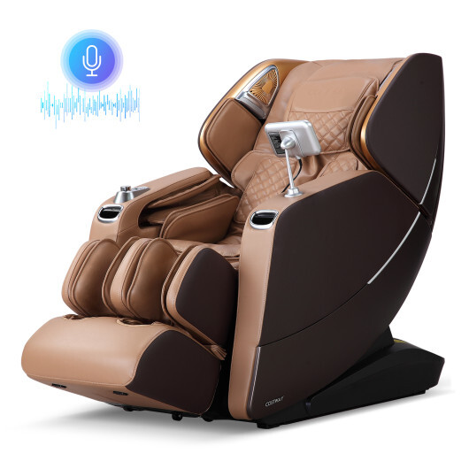 Enjoyment 30-2024 SL Track 3D Full Body Massage Chair Zero Gravity Electric Shiatsu Massage Recliner with Airbags-Brown - Color: Brown - Image 3