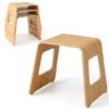4-Pack Stackable Bamboo Stool with Anti-skid Foot Pads-Natural - Color: Natural