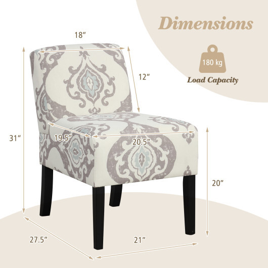 Upholstered Living Room Chair with Rubber Wood Legs-Light Gray - Color: Light Gray - Image 2