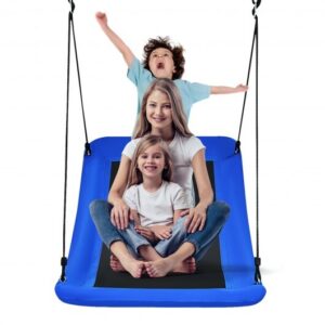 700lb Giant 60 Inch Platform Tree Swing for Kids and Adults-Blue - Color: Blue