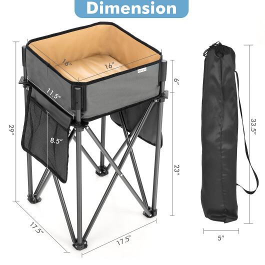 2 Pieces Folding Camping Tables with Large Capacity Storage Sink for Picnic-Black - Color: Black - Image 4
