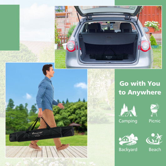 4-6 Person Portable Aluminum Camping Table with Carrying Bag-Gray - Color: Gray - Image 3