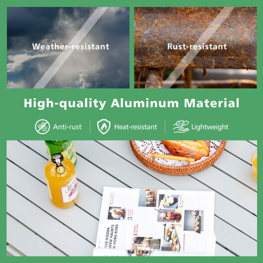 4-6 Person Portable Aluminum Camping Table with Carrying Bag-Gray - Color: Gray - Image 5