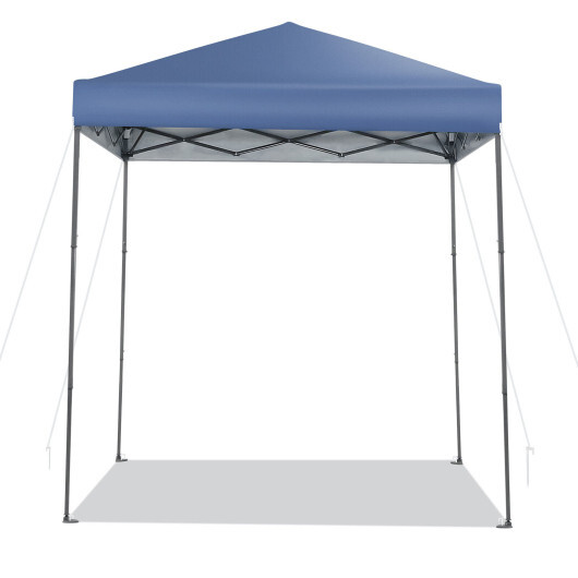 6.6 x 6.6 Feet Outdoor Pop-up Canopy Tent with UPF 50+ Sun Protection-Blue - Color: Blue