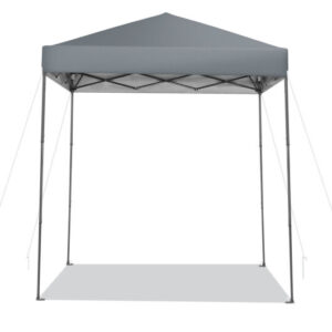 6.6 x 6.6 Feet Outdoor Pop-up Canopy Tent with UPF 50+ Sun Protection-Gray - Color: Gray