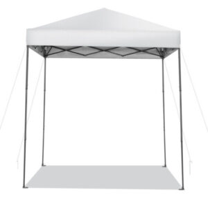 6.6 x 6.6 Feet Outdoor Pop-up Canopy Tent with UPF 50+ Sun Protection-White - Color: White