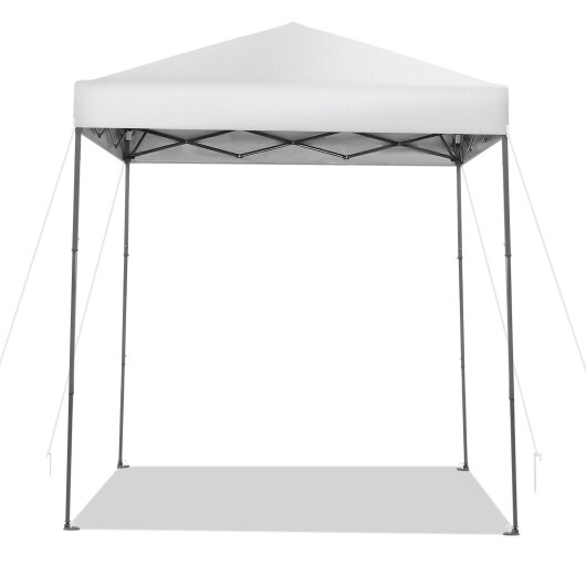 6.6 x 6.6 Feet Outdoor Pop-up Canopy Tent with UPF 50+ Sun Protection-White - Color: White