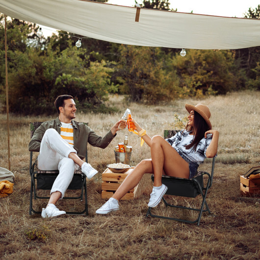 Foldable Patio Chair with Storage Pocket Backrest for Camping Hiking - Color: Camouflage - Image 2