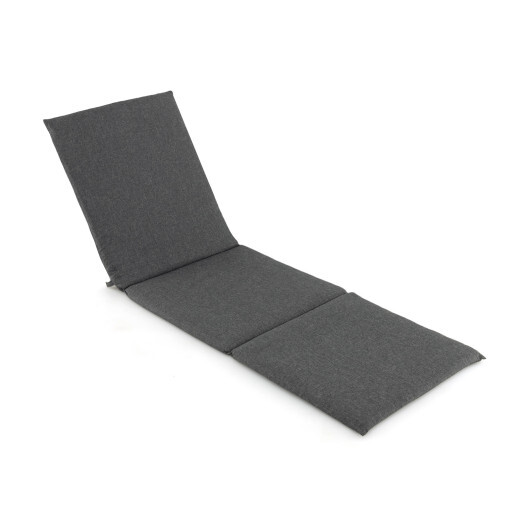 Outdoor Chaise Lounge Cushion Patio Furniture Folding Pad with Fixing Straps-Dark Gray - Color: Dark Gray