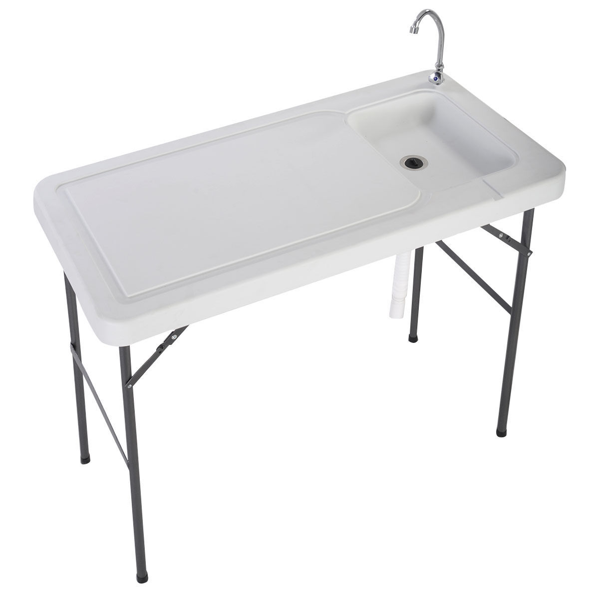 Folding Portable Fish Cleaning Cutting Table - Color: White - Image 3