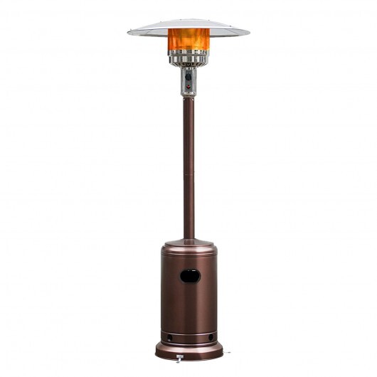50000 BTU Garden Propane Standing LP Gas Steel Accessories Heater-Bronze - Color: Bronze