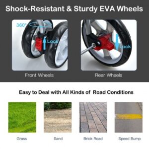 Folding Pet Stroller with Storage Basket and Adjustable Canopy-Black - Color: Black