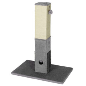 31 inch Tall Cat Scratching Post Claw Scratcher with Sisal Rope and 2 plush Ball-Gray - Color: Gray